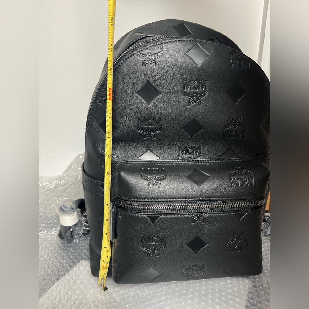 MCM Stark Visetos Embossed Leather Medium Backpack - Picture 8 of 8